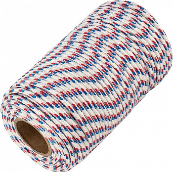 Фал плетеный с/с, d6 мм  (ПП, 16пр, р/н 290 кгс, L=100 м)